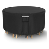 Cubierta Redonda Para Muebles De Patio 500d -negro