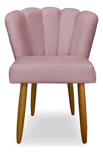 Cadeira De Jantar/penteadeira Pétala Veludo Rosê