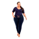 Calça Canelada Moletom Premium Térmica Plus Size Gordinhas