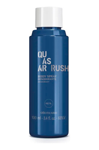 Refil Body Spray Quasar Rush Desodorante 100ml