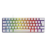 Teclado Gamer Mecânico 60% Branco Rgb Zot Switch Brown Pcyes