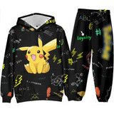 Conjunto Sudadera Hoodie Pants Pokémon Pikachu Niño / Jóven