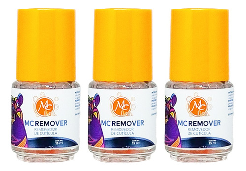 Pack 3 Pzs Removedor De Cuticula Para Uñas 15 Ml , Mc Nails