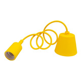 Socket Amarillo Estandar Colgante Cable Textil 90cm Silicon