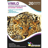 Vinilo Adhesivo Dorado Oscuro Imprimible A4/20hojas