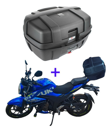 Soporte Moto Suzuki Gixxer 250 Y Caja Trasera 47 Lt 2 Cascos