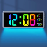 Reloj De Pared Yortot Digital Multicolor Rgb De 40 Cm