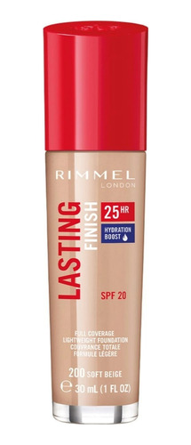 Rimmel Base Lasting Finish 25 Hs Liquida 200 Soft Beige