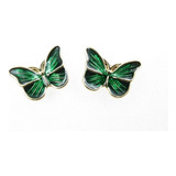 1 Par De Lindo Y Elegantes Aretes De Mariposa Plata S925