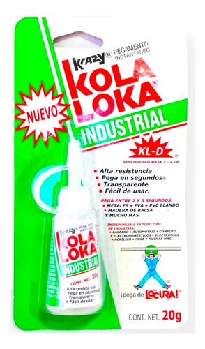 Kola Loka Cola Industrial 20g Pegamento Pega Todo No Se Seca