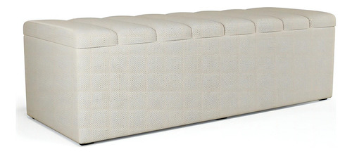 Calçadeira Recamier Baú Dália 140x50cm Linho Champagne