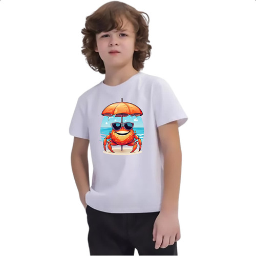 Camiseta Infantil Siri Praia Guarda Sol