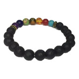 Pulsera 7 Chakras Con Piedras Volcanicas