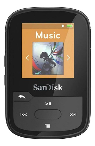 Mp3 Player Sandisk 16gb  Resistente Água Preto - Pouco Uso