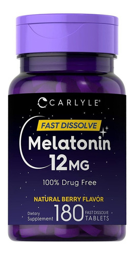 Melatonina 180 Caps Dormir Mejor Relajación Sueño Profundo Sabor Bayas