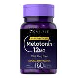 Melatonina 180 Caps Dormir Mejor Relajación Sueño Profundo Sabor Bayas