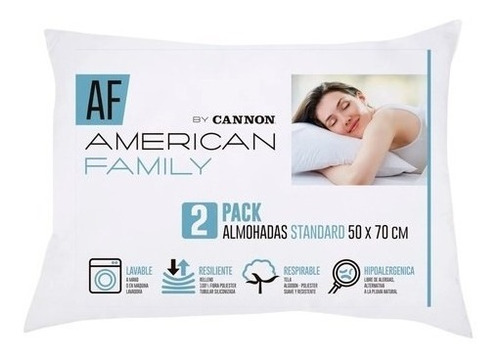 Almohadas Cannon  American Family 50x70 Cm