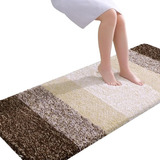 Alfombra Baño Olany De Microfibra Shaggy 150x61 - Marron