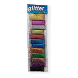 Glitter Pó C/ 12un. Purpurina Unha Brilho Corpo Rosto