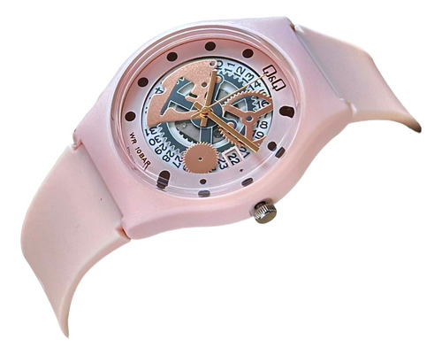 Reloj Qyq Mujer Corazon Abierto Dif Colores Pulso Silicona 