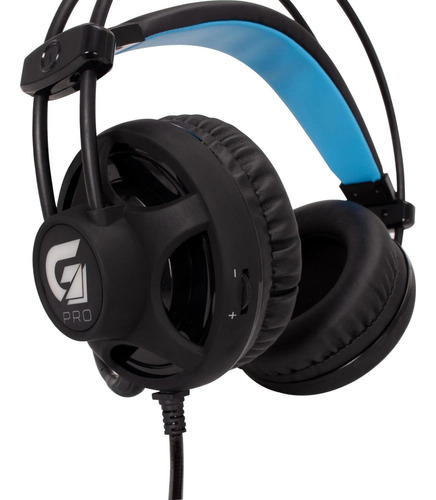 Headset Preto Gamer Luz Azul 32ohms H2 P2 + Usb - Fortrek 