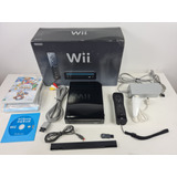 Nintendo Wii Preto Desbloqueado Console Completo Na Caixa