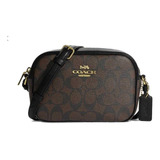 Bolsa Mini Jamie Camera Coach C9926 Café Acabado De Los Herrajes Dorado Color Marrón Oscuro Color De La Correa De Hombro Negro