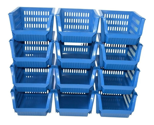 6 Caixas Bin Organizadora Plástica Empilhavel Plástico Cesto
