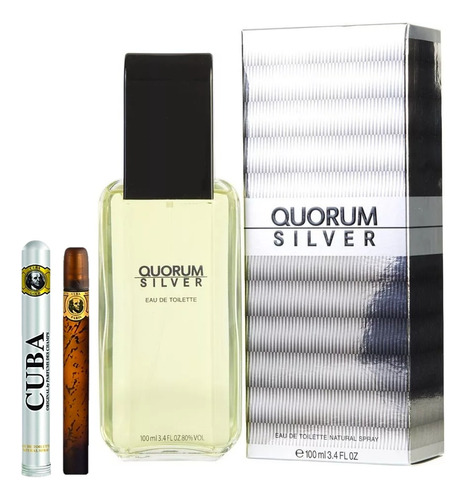 Quorum Silver Antonio Puig 100ml Original+perfume Cuba 35ml