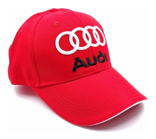 Gorra Audi Hombre Cachucha Azul  Bordado Blanco Y Rojo  Logo