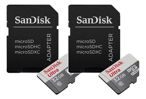 Kit 2 Cartão Memória 32gb Micro Sd Ultra Sandisk Original