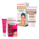 Kit Cicatricure Protetor Solar Antissinais Creme Antirrugas