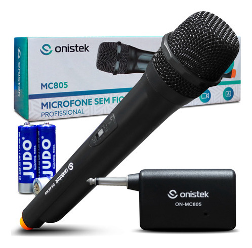 Microfone Profissional Sem Fio P10 Dinamico Pilhas Karaokê