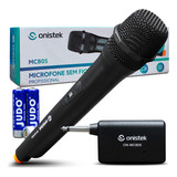 Microfone Profissional Sem Fio P10 Dinamico Pilhas Karaokê