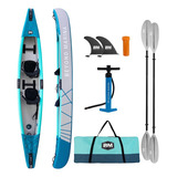 Kayak Doble Inflable Canoa Tabla Surf + Kit Multiuso