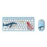 Mini Combo Teclado Y Mouse Inalambrico Netmak Kids Nm-kb401