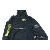 Campera Moto Benelli 302 S Rompe Vientos Negro / Verde Fluor