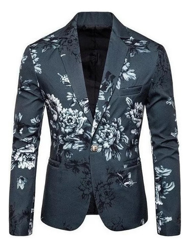 Blazer Elegante Para Hombre Con Estampado De Abrigo