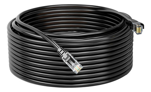 Cable Ethernet Cat6e Gigabit Negro Cable De Internet 20m