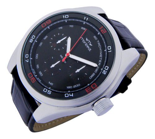 Reloj Montreal Hombre Ml1294 Caja Metal Agujas Luminosas