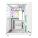 Gabinete Caja Gamer Iceberg Crystal Cube Blanco X7 V H9 flow