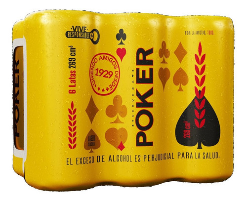 Cerveza Poker En Lata Six Pack X269cm3 C - mL a $10