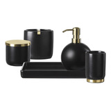 Set Accesorios De Baño Motifeur Black N Gold