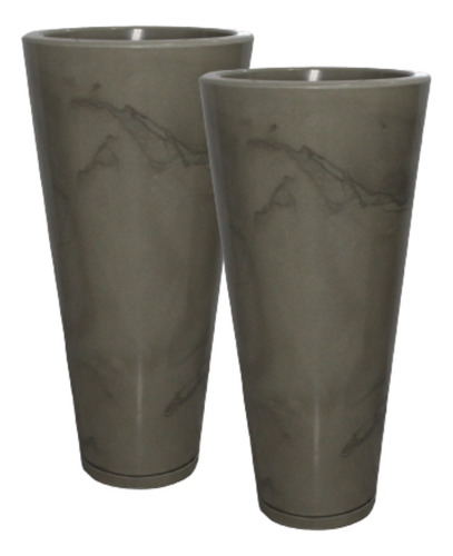 Vaso Grande Decorativo Polietileno Marmorizado Plantas 65 Cm