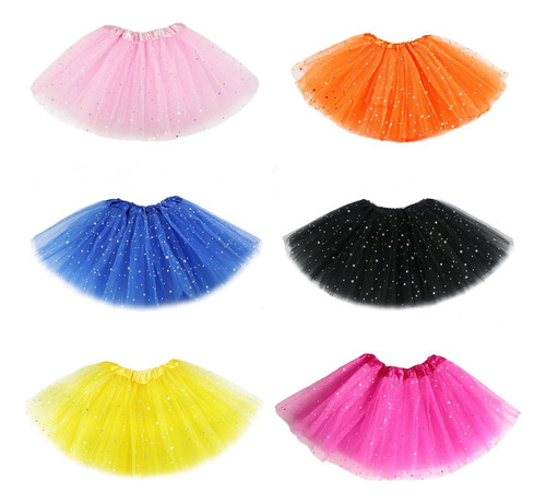  20 Saia De Tule Adulto Tutu Com Brilho Carnaval 40 Cm 