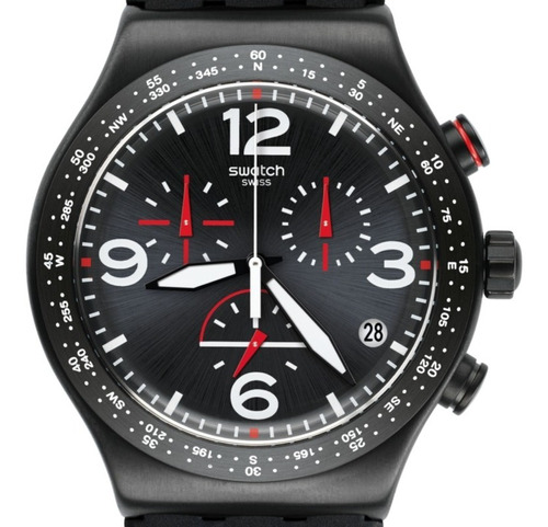 Relojes Swatch Reloj Black Is Back Para Hombre Pulsera Color De La Malla Negro Color Del Bisel Negro Color Del Fondo Negro