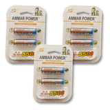 3 Pares De Baterías Recargables Aa 5500 Mah Ni-mh 1.2 V