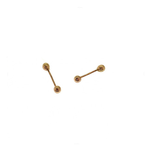 Arete Broquel Bola Dormilona Oro Rosa 2.5mm 10k Kt 2 Piezas