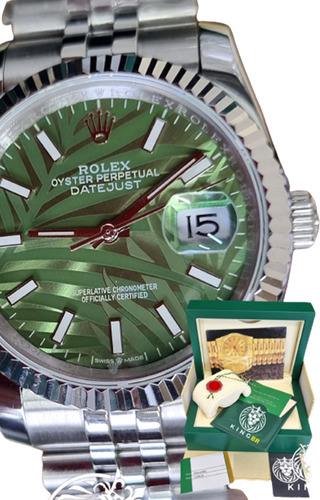 Relógio Rolex Datejust 36mm Verde Folhas Base Eta 3035 Caixa