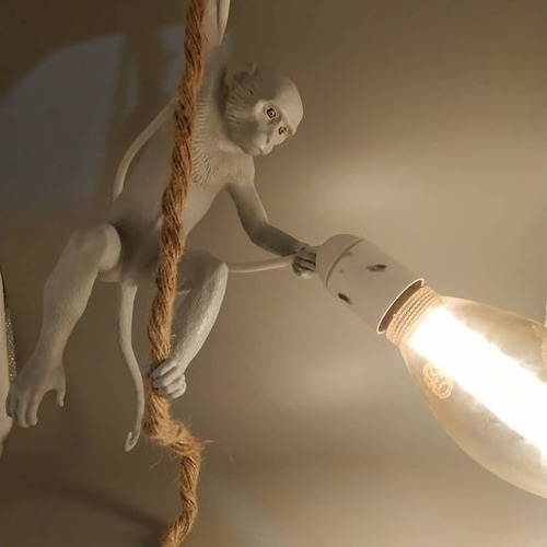 Lámpara Decoración Mono Colgante Con Liana Monkey Lamp 50 Cm